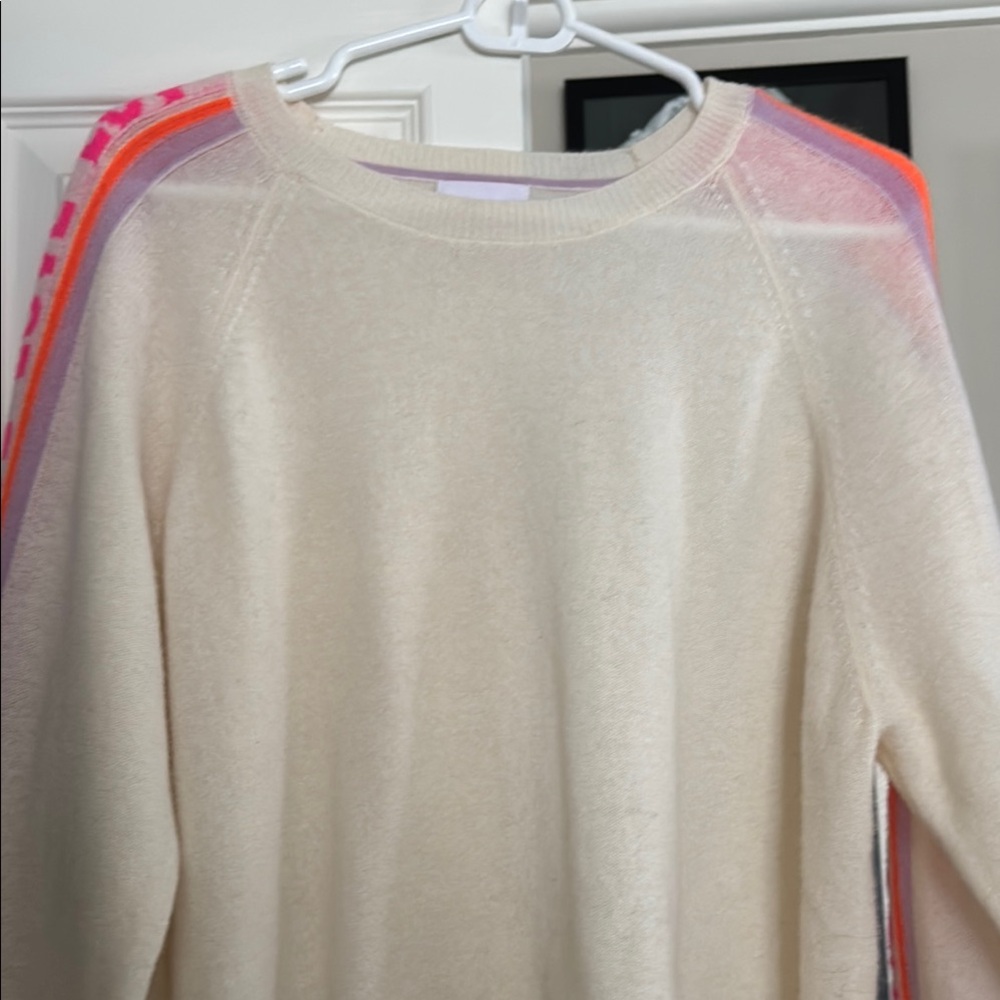 Brodie Colorful Striped Women's cashmere Sweater Sz L